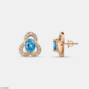 Azure Clover Studs 14K Rose Gold