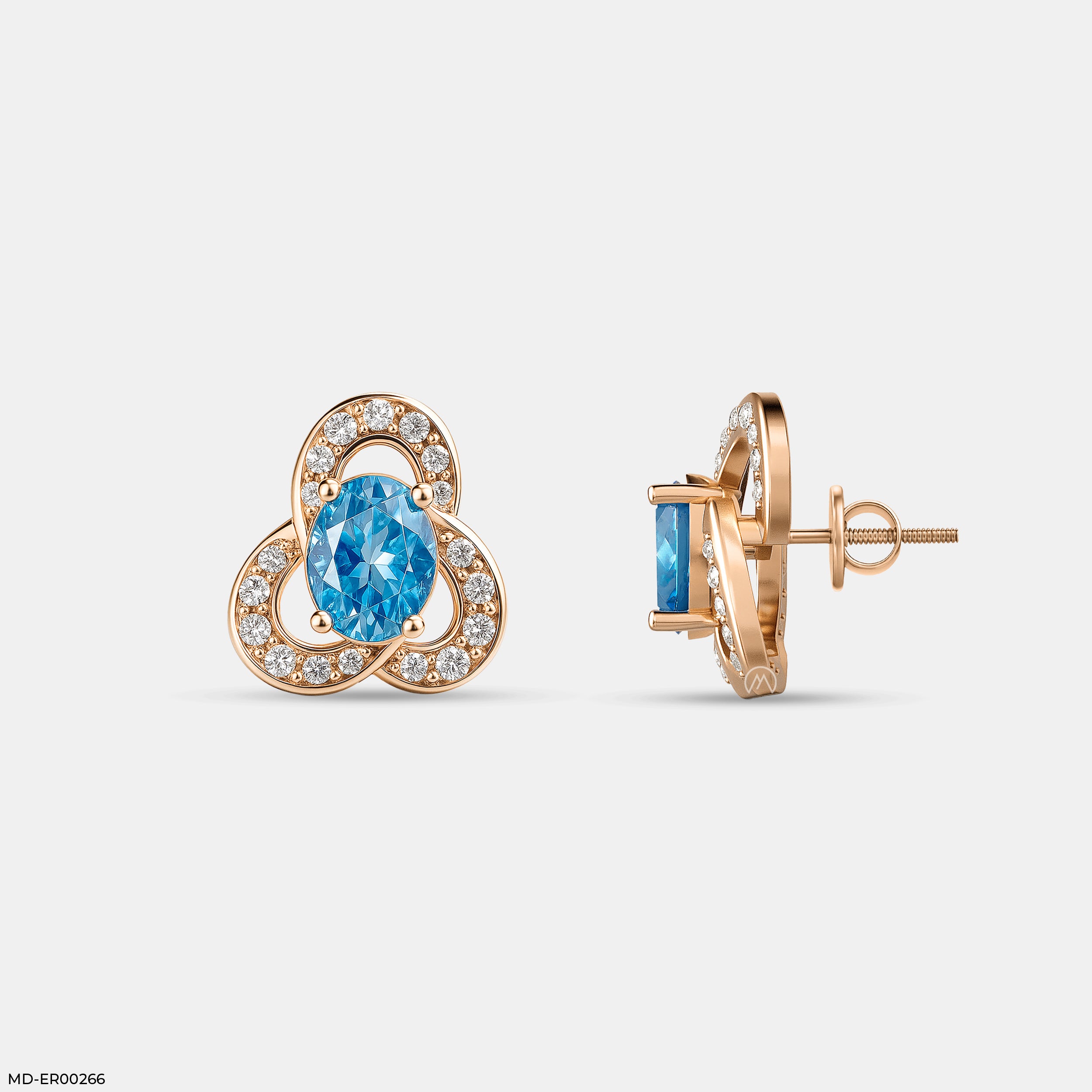 Azure Clover Studs