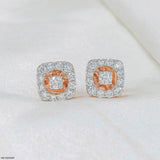 Simple Halo Lab Diamond Stud 14K Rose Gold