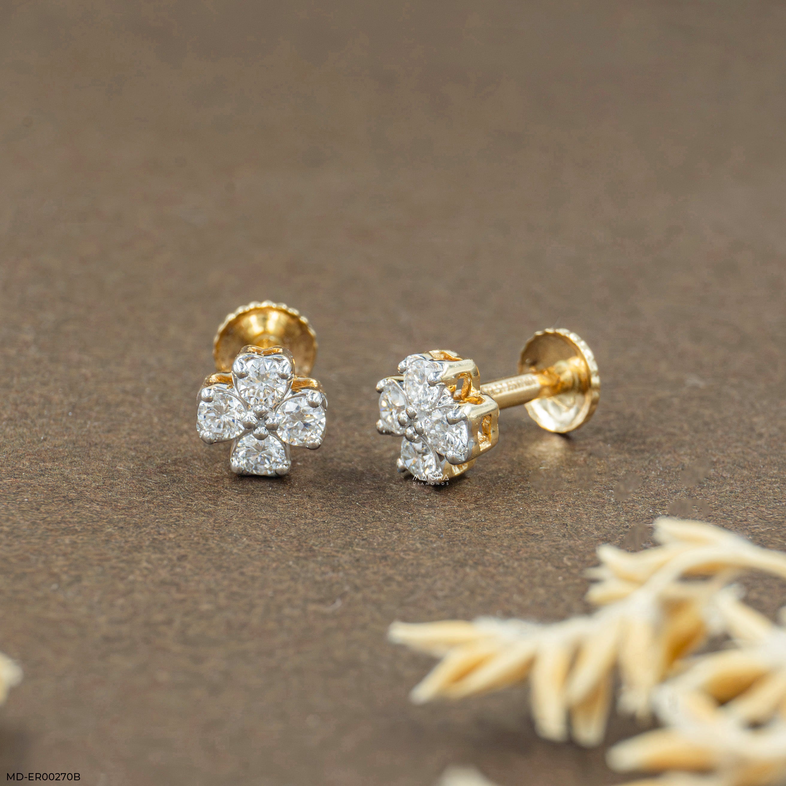 0.5 Carat Lucky Clover Lab Diamond Earrings