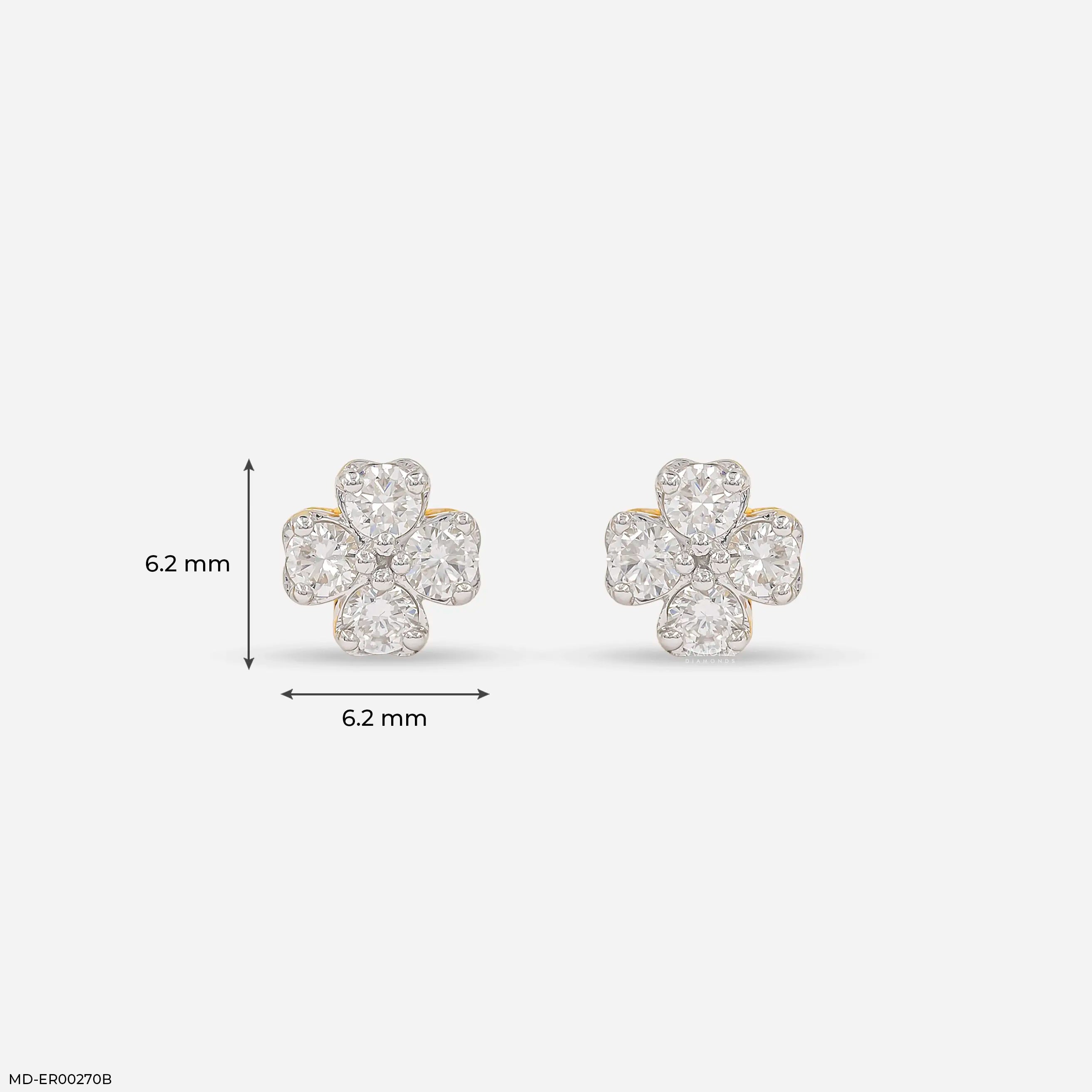 0.5 Carat Lucky Clover Lab Diamond Earrings