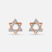 Star Stud Earrings 9K Rose Gold