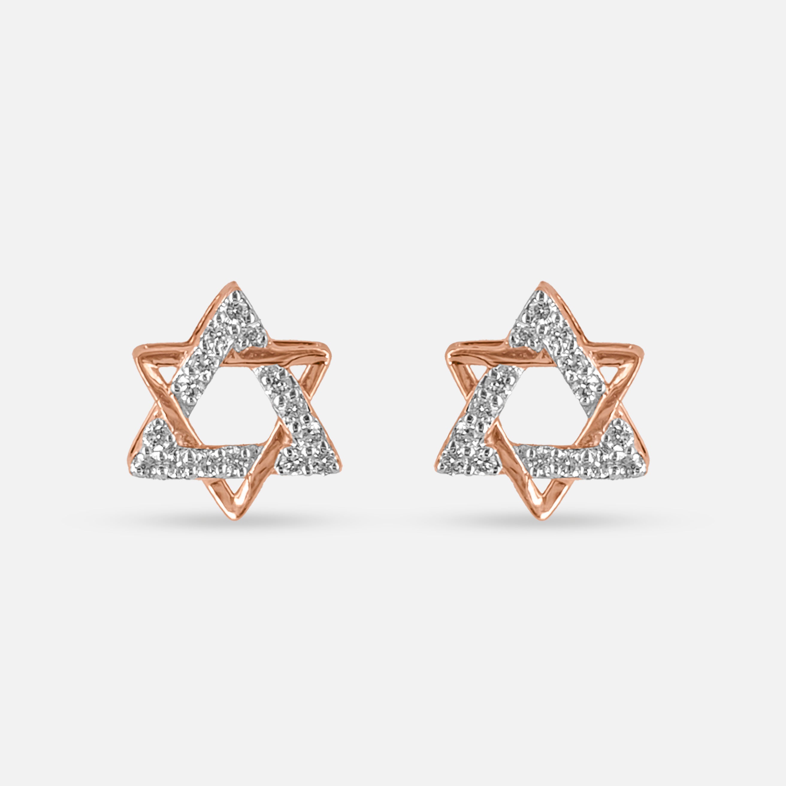 Star Stud Earrings 9K Rose Gold