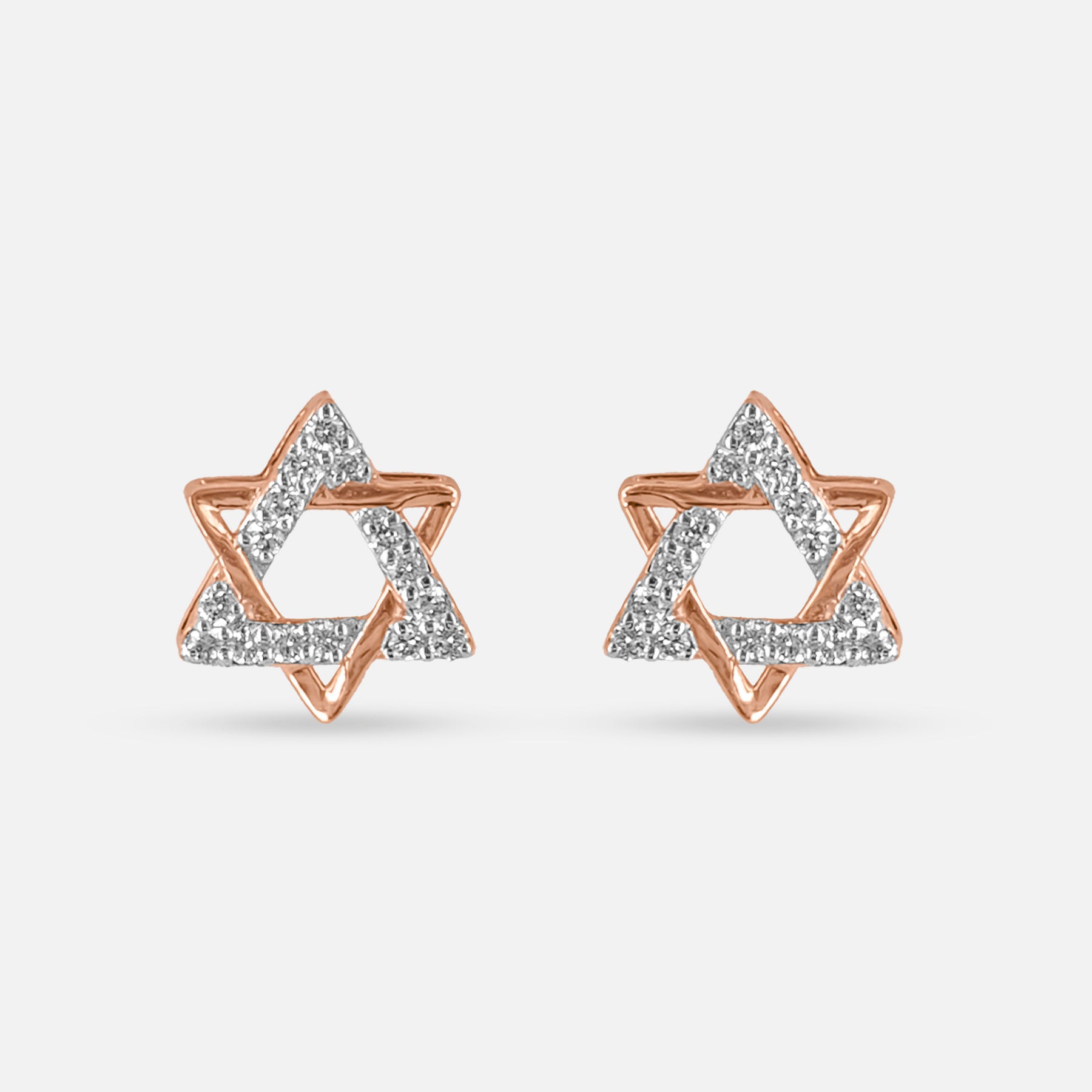 Star Stud Earrings 14K Yellow Gold