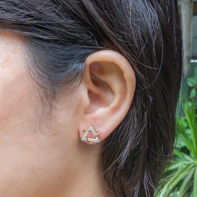 Star Stud Earrings 14K Rose Gold