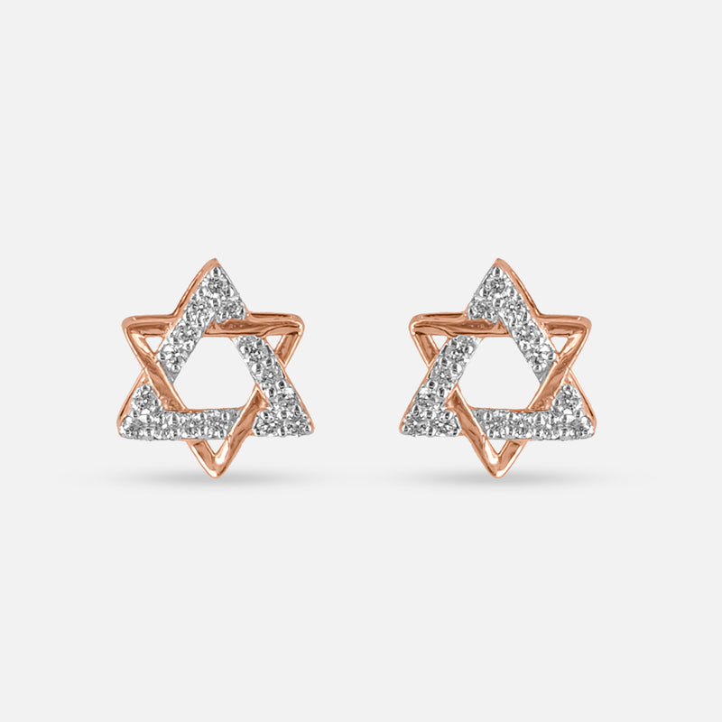 Star Stud Earrings 14K Rose Gold