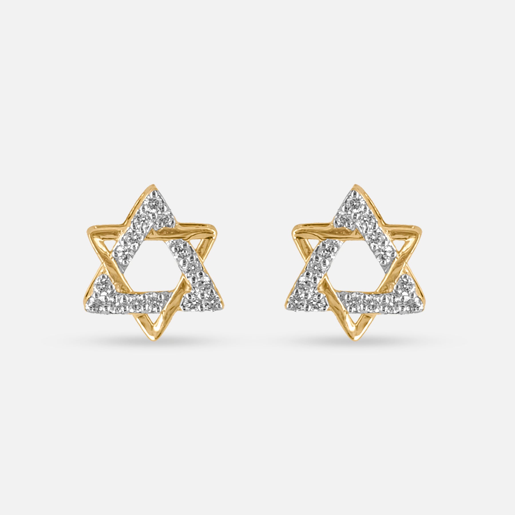 Star Stud Earrings 14K Yellow Gold
