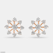 Snow Flake Earrings 9K Rose Gold