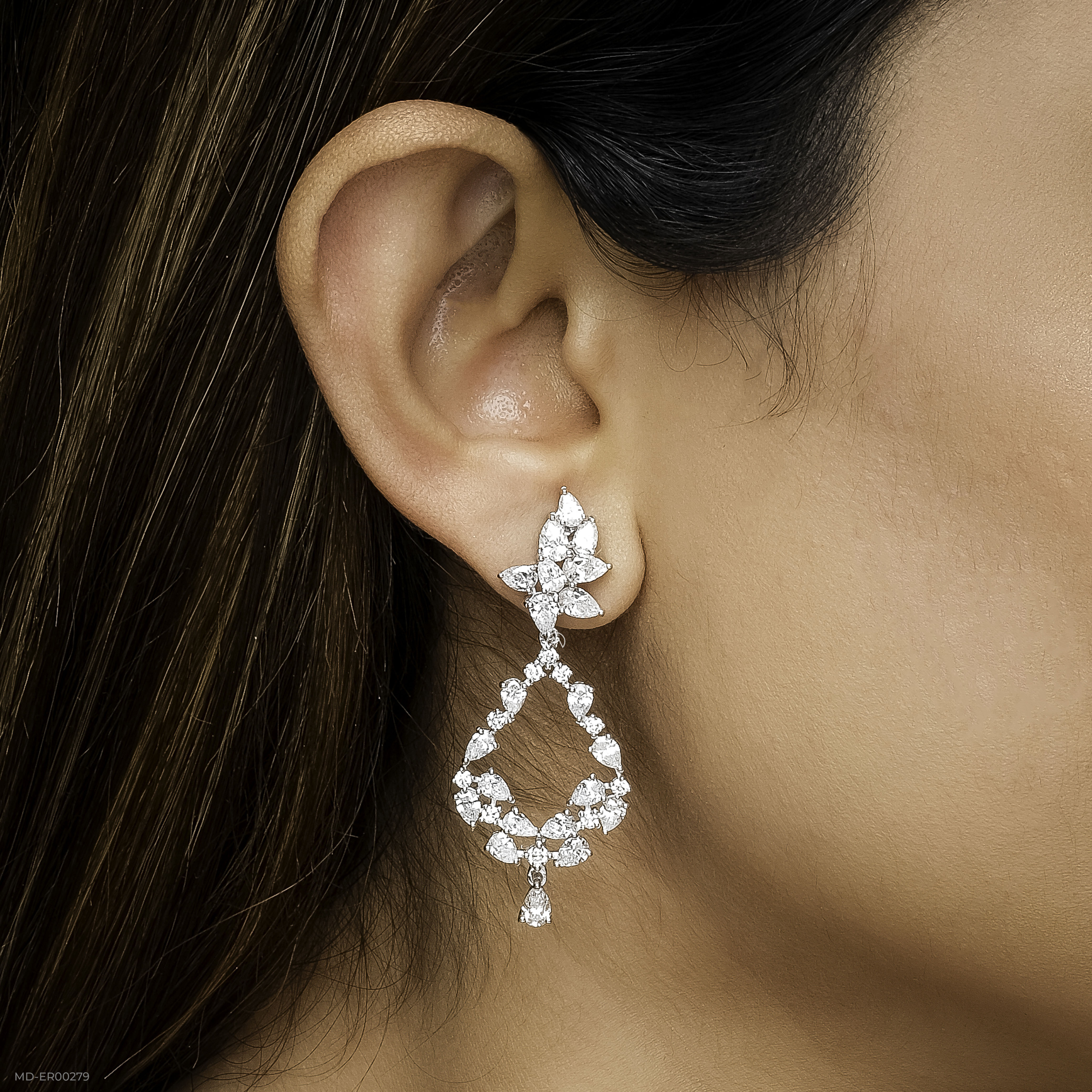 6.15 Carat Aurora Swing Lab Diamond Dangler Earrings