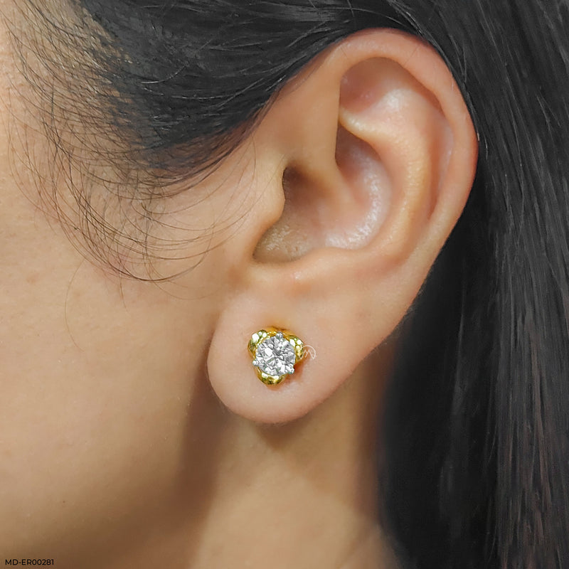 0.50 Carat Sunny Dots Earrings 14K Yellow Gold