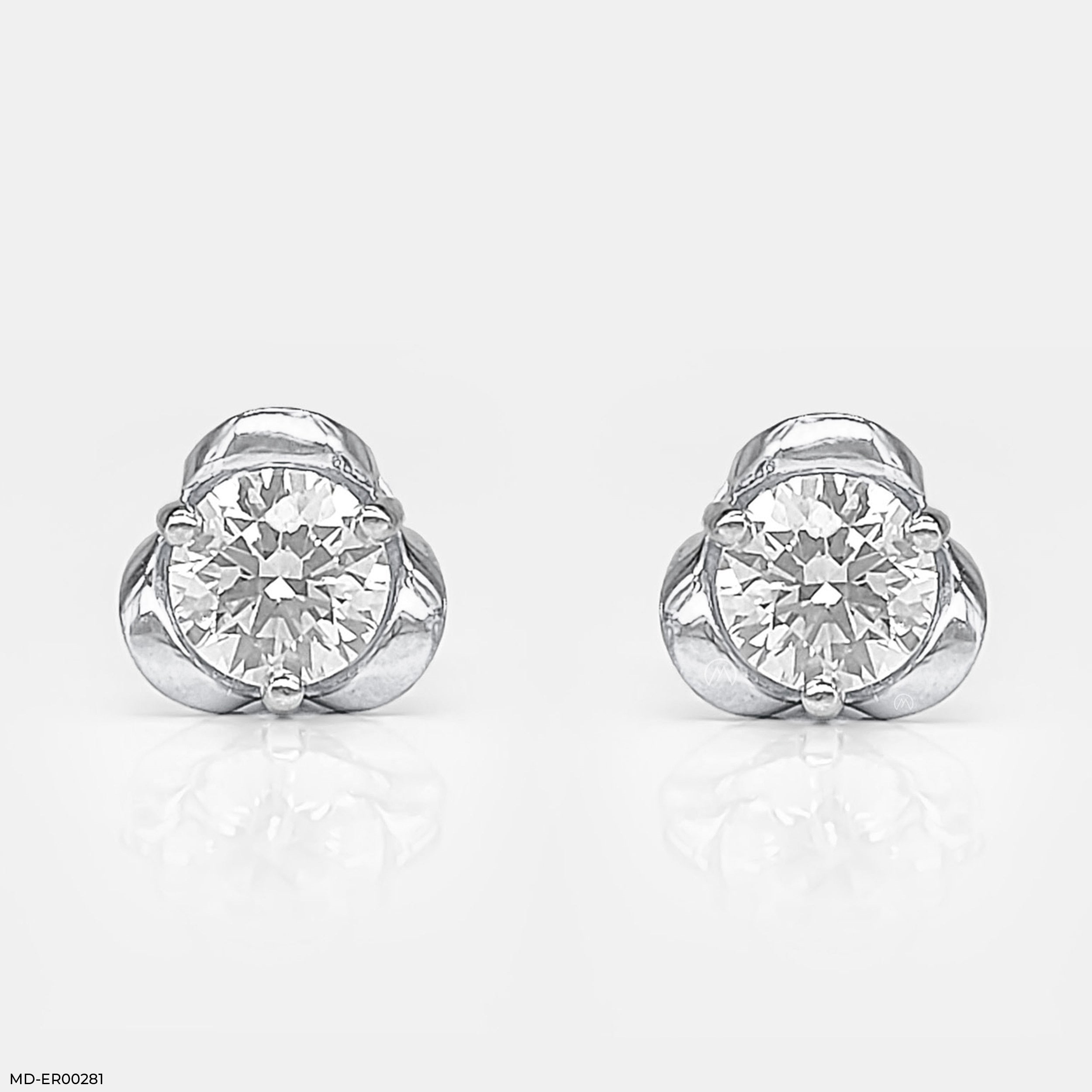 0.50 Carat Sunny Dots Earrings 14K White Gold