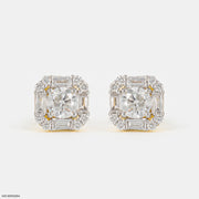 1 Carat Solitaire Eternal Spark Earrings 18K Yellow Gold