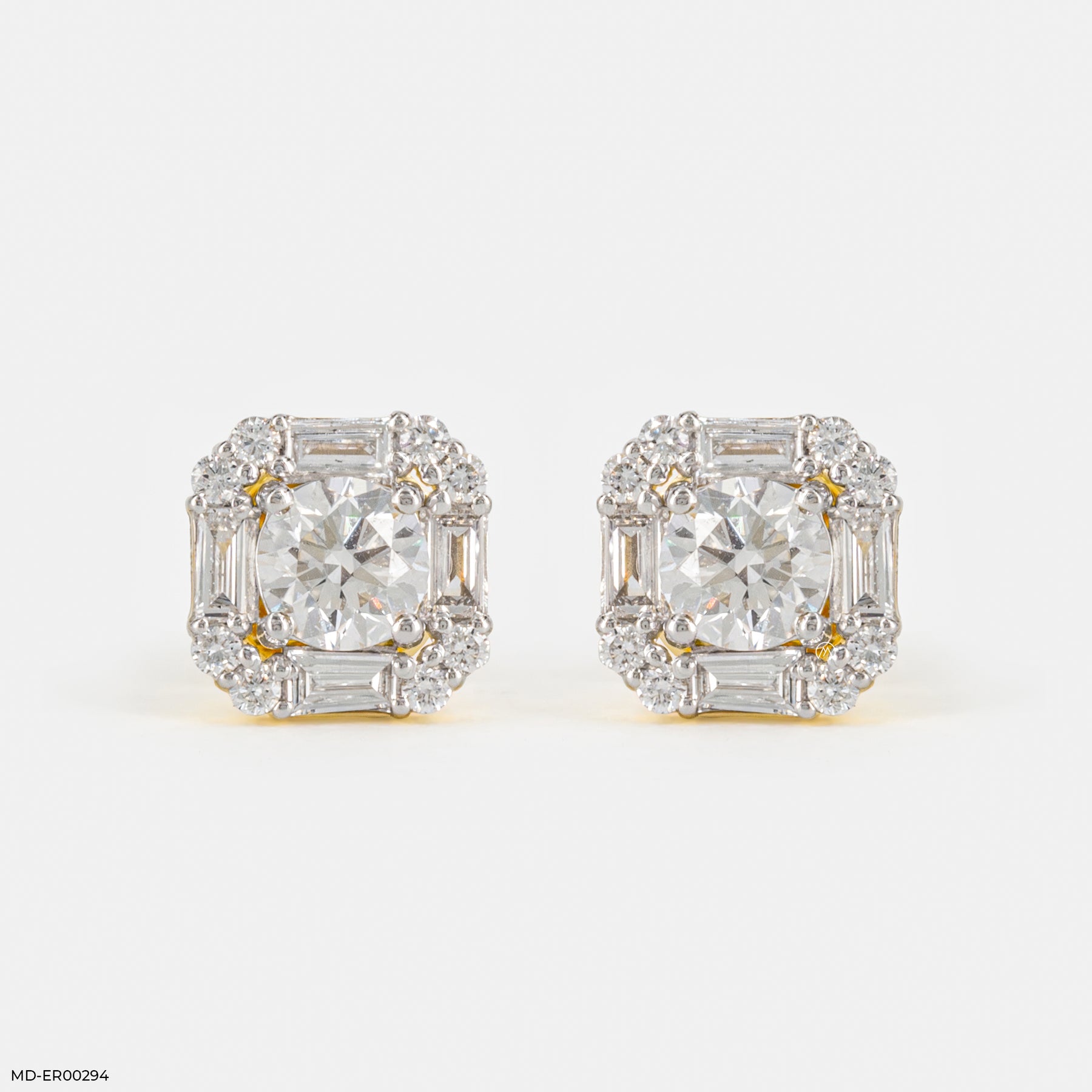 1 Carat Solitaire Eternal Spark Earrings 14K Yellow Gold