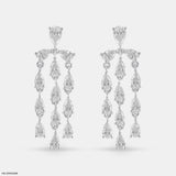 Celestial Pear Dangle Diamond Earrings 14K White Gold