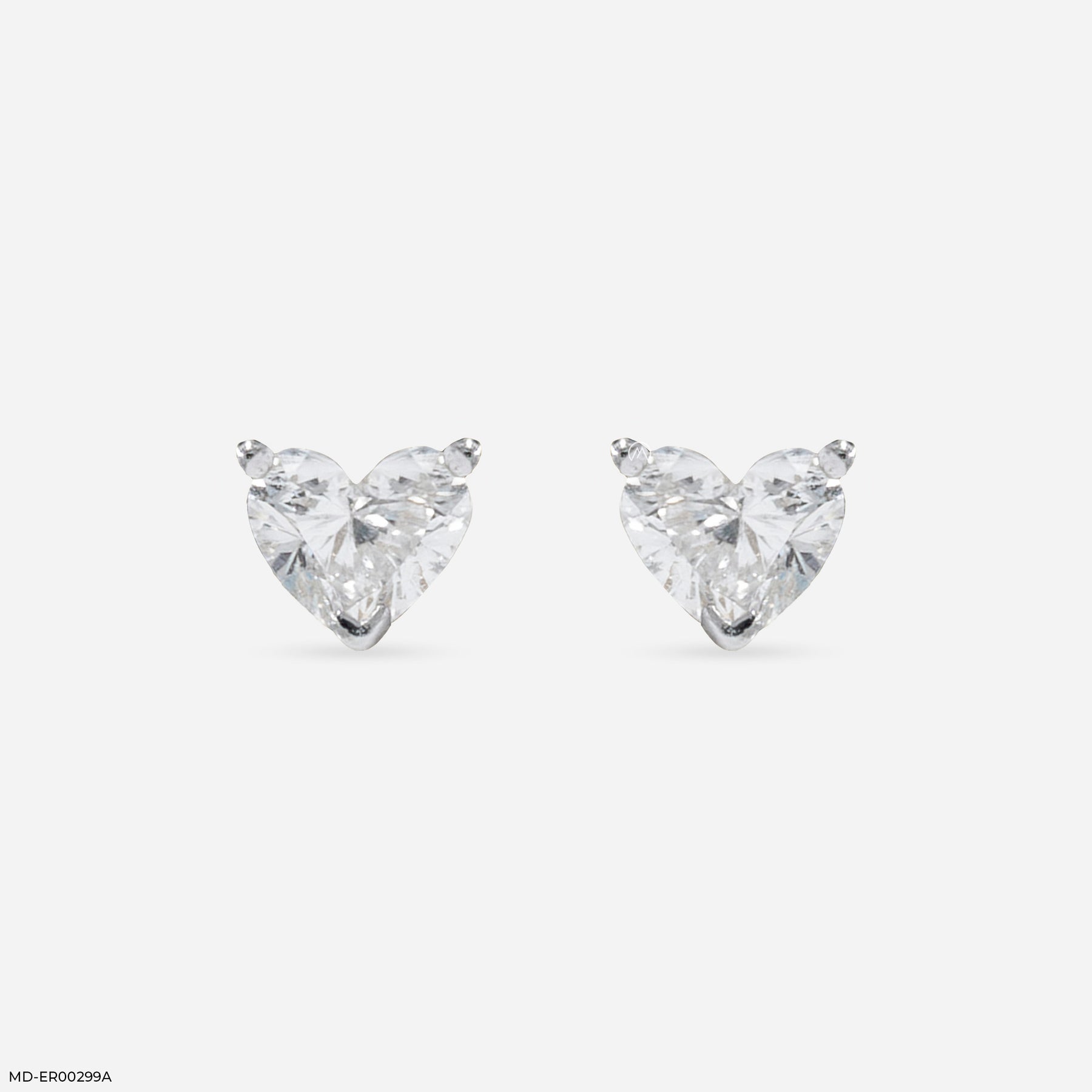 2 Carat Heart Solitaire Embrace Lab Diamond Earrings 14K White Gold