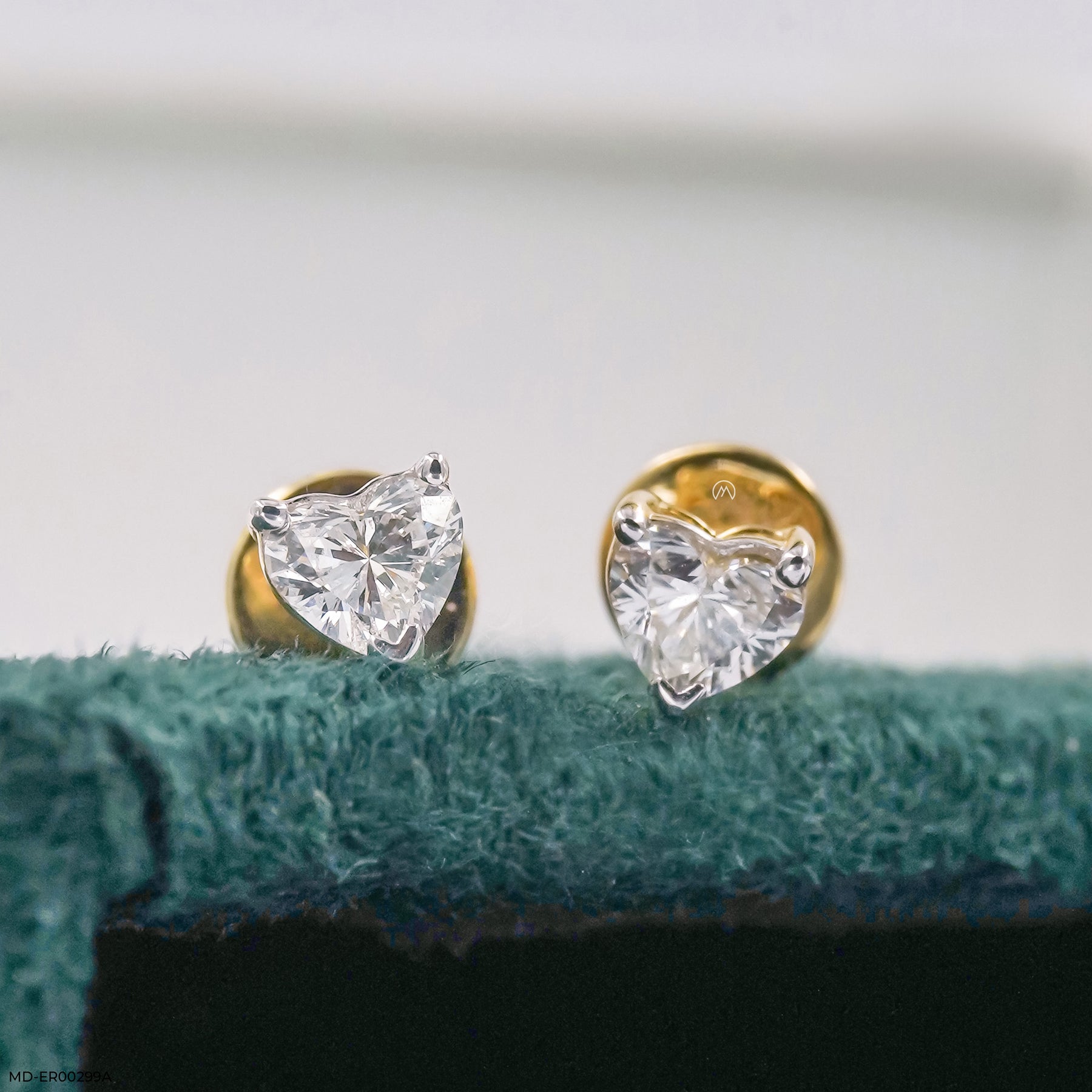 2 Carat Heart Solitaire Embrace Lab Diamond Earrings 14K White Gold