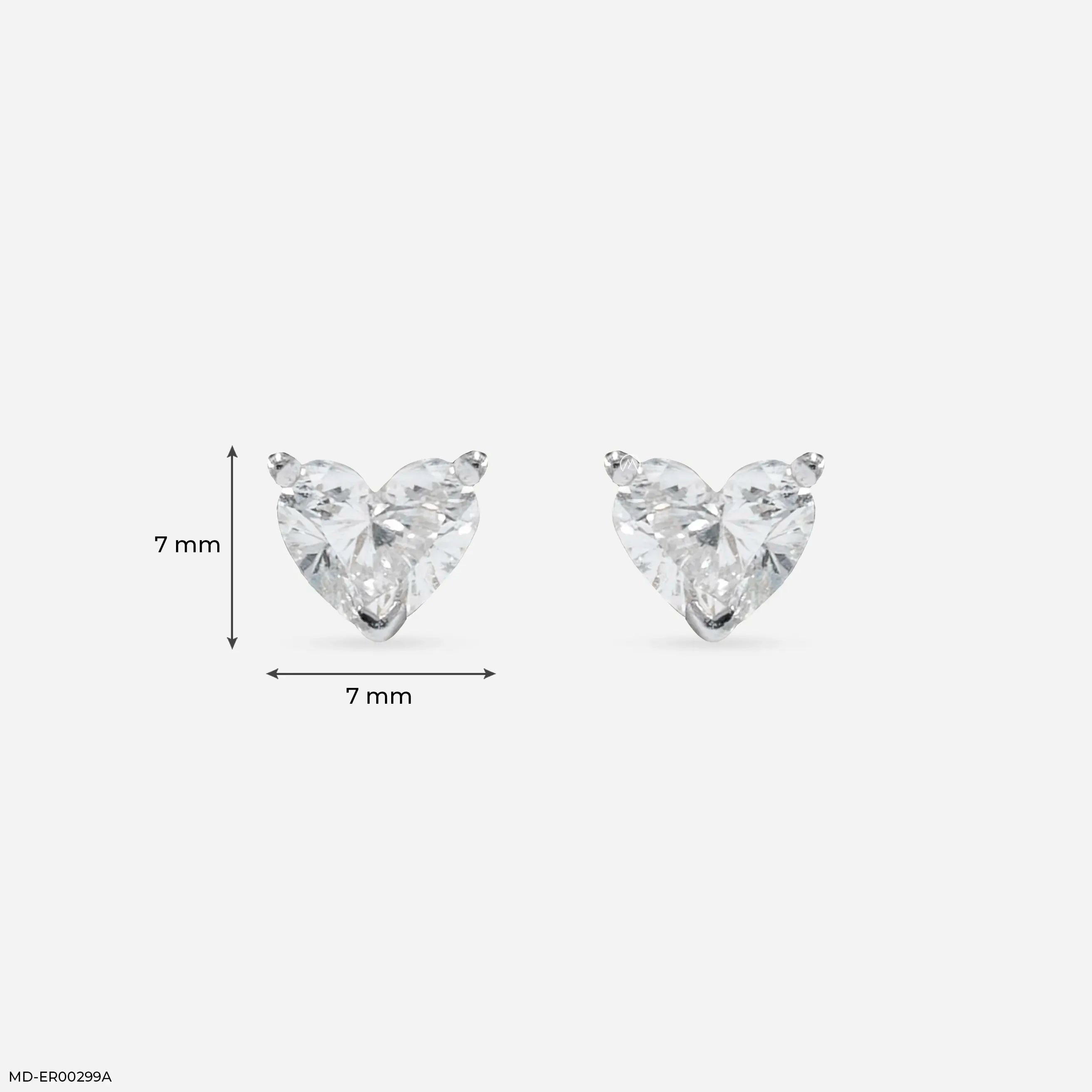 2 Carat Heart Solitaire Embrace Lab Diamond Earrings 14K White Gold