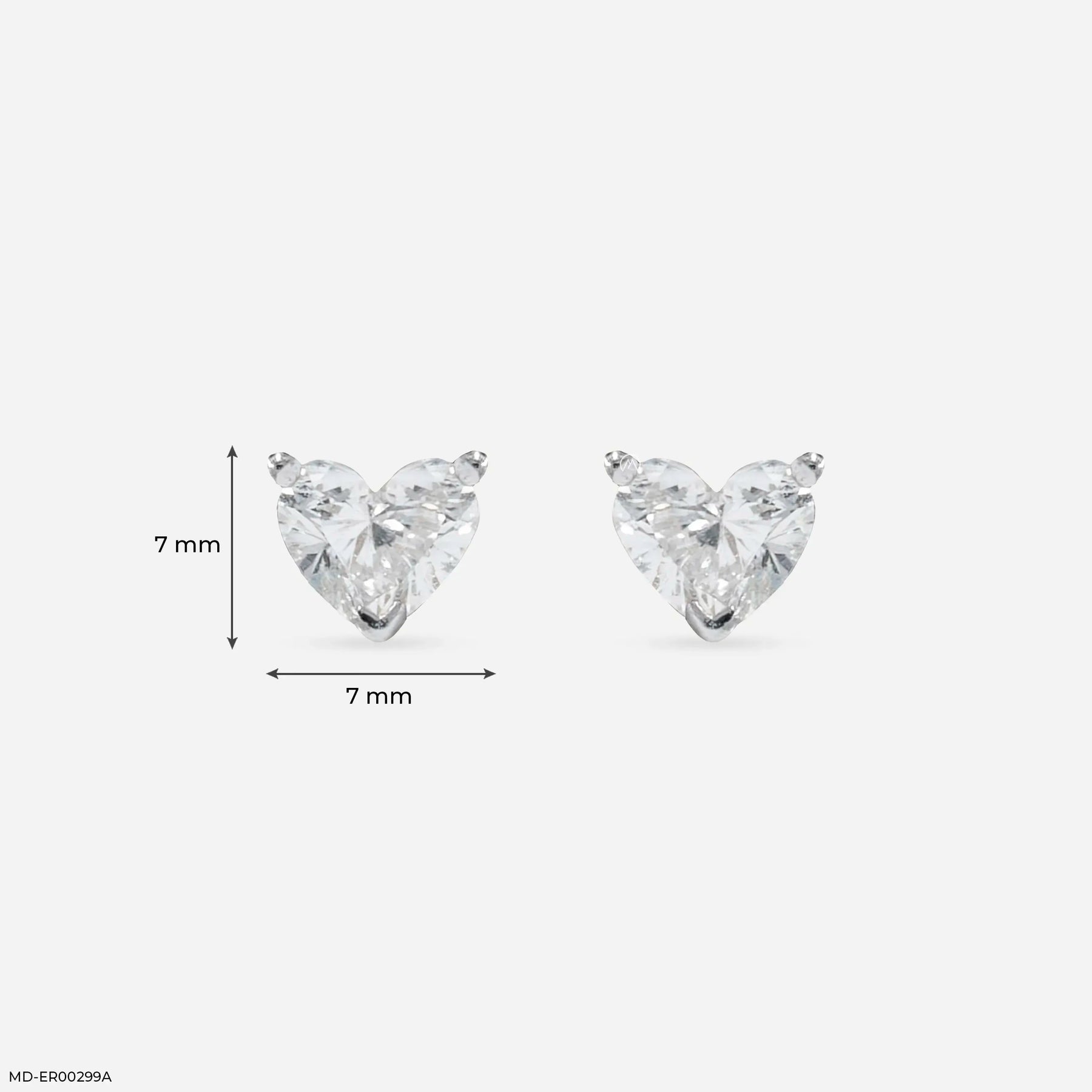 2 Carat Heart Solitaire Embrace Lab Diamond Earrings 14K White Gold