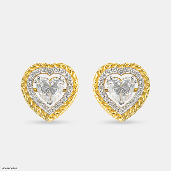 Heart’s Embrace Diamond Earrings 14K Yellow Gold