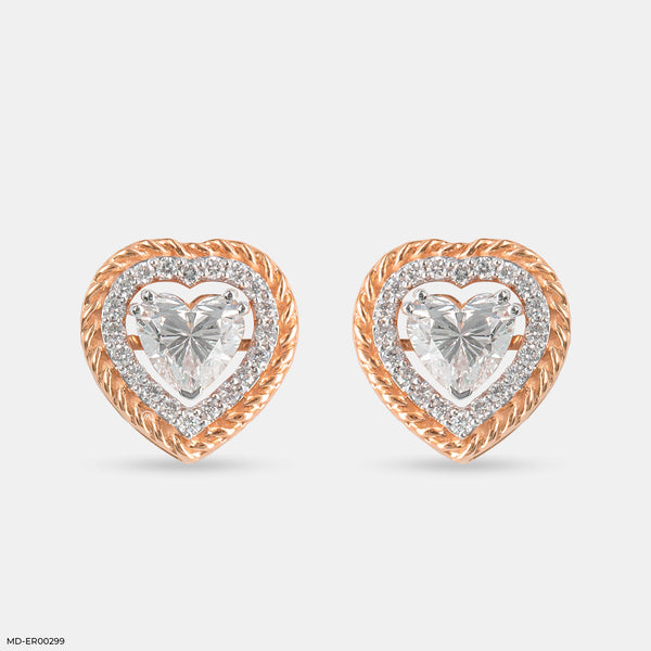 Heart’s Embrace Diamond Earrings 18K Rose Gold