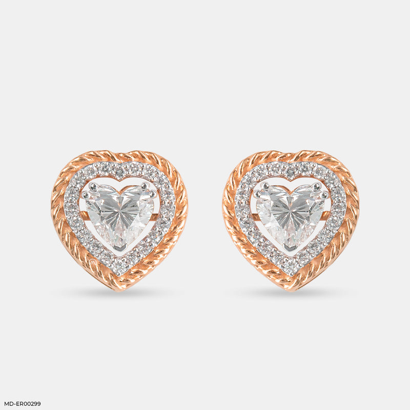 Heart’s Embrace Diamond Earrings 18K Rose Gold