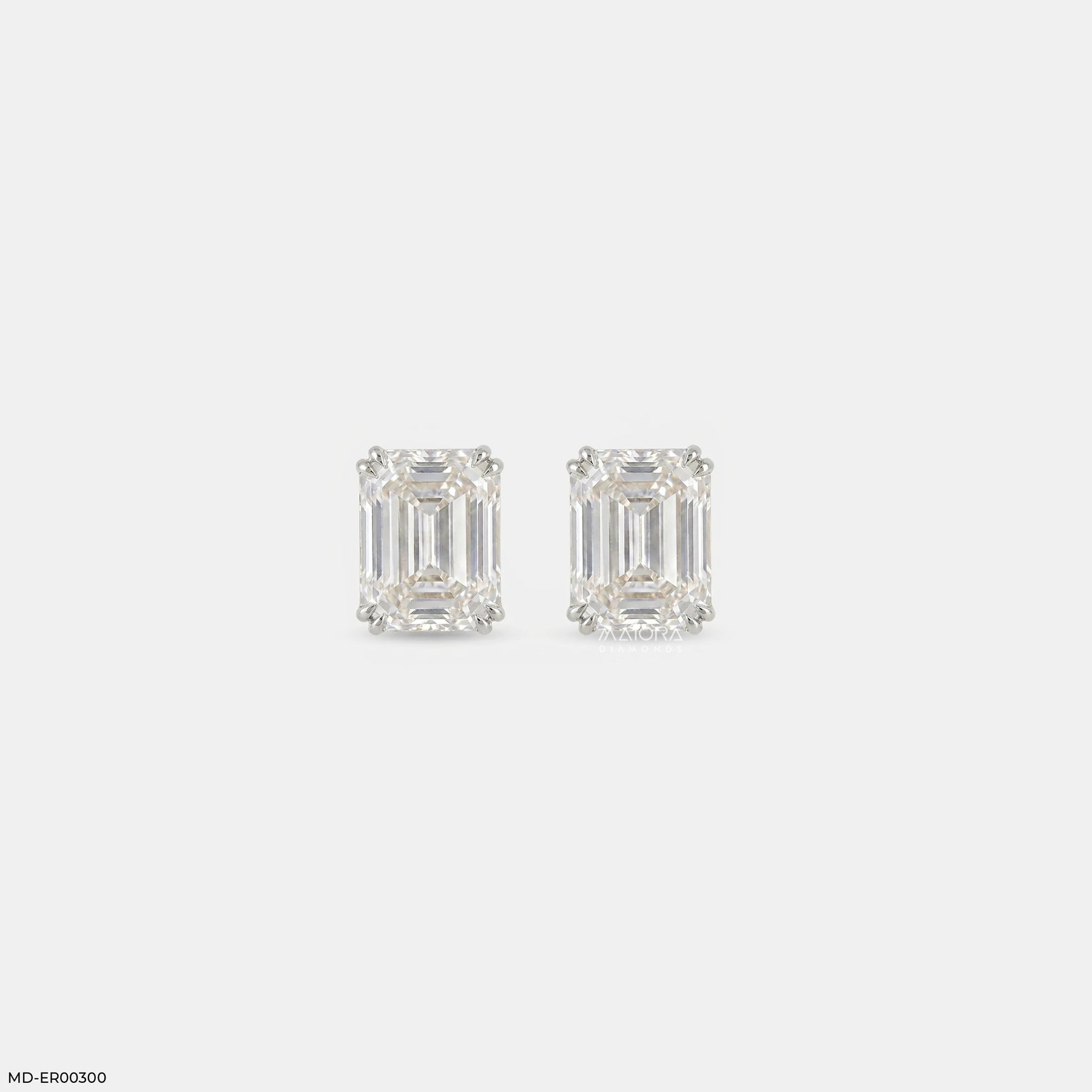 2 Carat Emerald Solitaire Halo Detachable Earrings Platinum 950