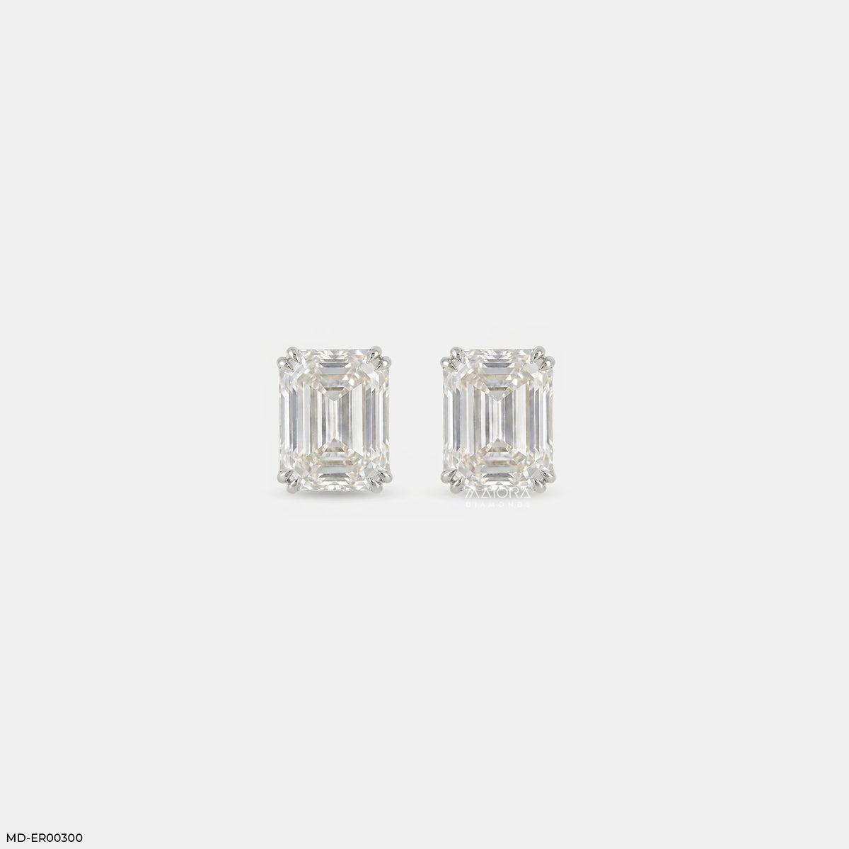 2 Carat Emerald Solitaire Halo Detachable Earrings