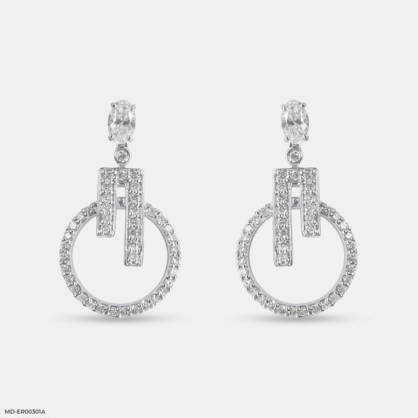 1.15 Carat Elegant Duality Lab Diamond Earrings 14K White Gold