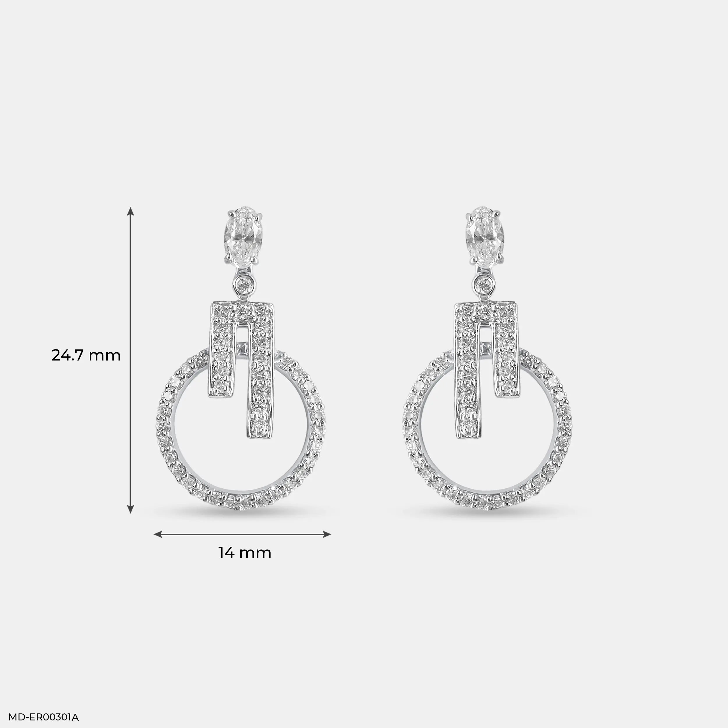 1.15 Carat Elegant Duality Lab Diamond Earrings 14K White Gold