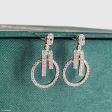 Elegant Duality Diamond Earrings 14K Rose Gold