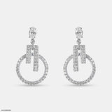 Elegant Duality Diamond Earrings 14K Rose Gold