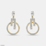 Elegant Duality Diamond Earrings 14K Rose Gold