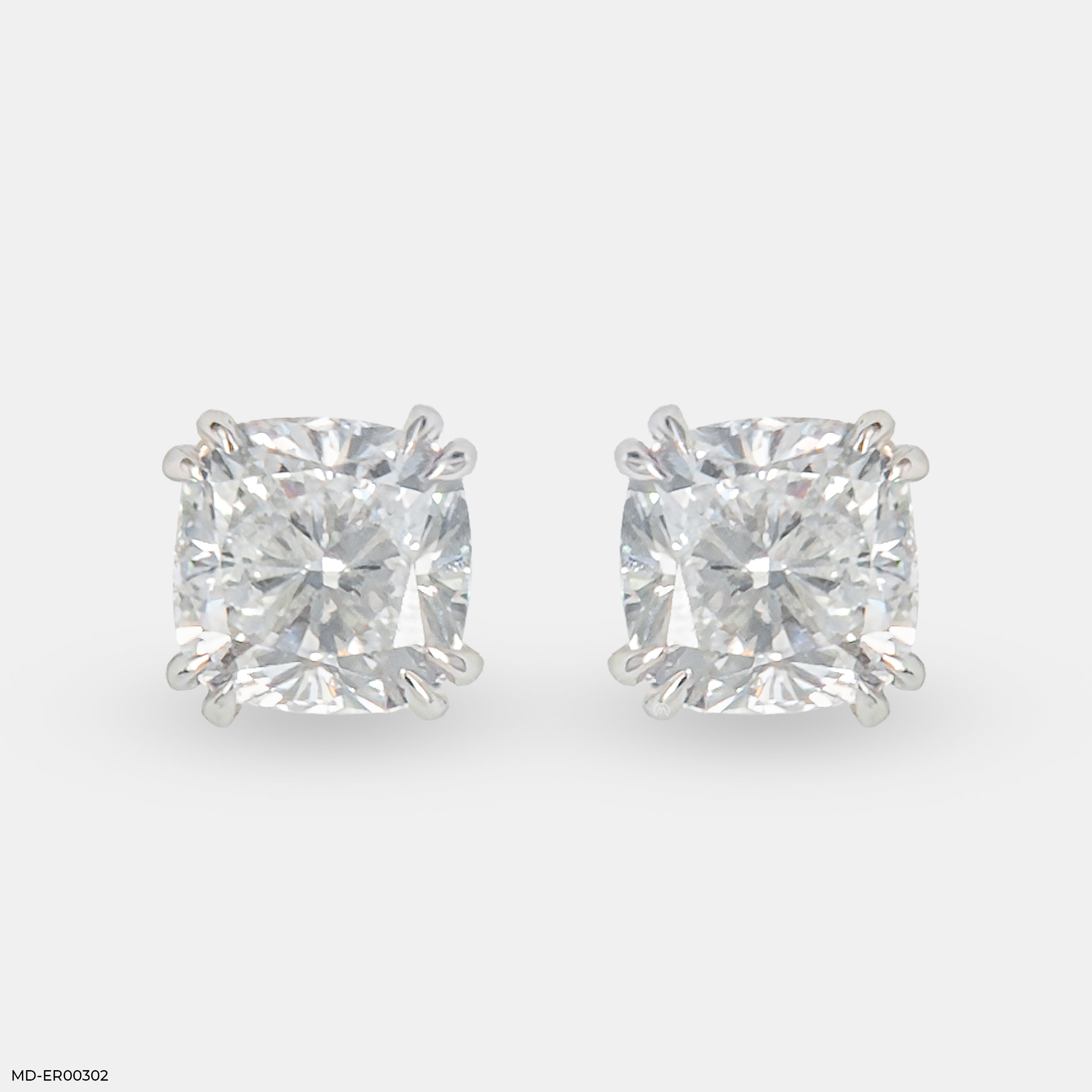 2 Carat Cushion Solitaire Halo Detachable Earrings