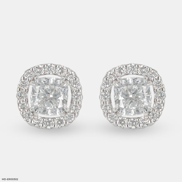 Cushion Allure Diamond Earrings 14K White Gold