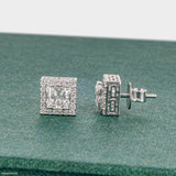 Princess Solitaire Diamond Earrings 14K Yellow Gold