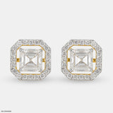 Asscher Allure  Diamond Earrings 14K Yellow Gold