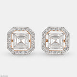 Asscher Allure  Diamond Earrings 14K Yellow Gold