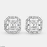 Asscher Allure  Diamond Earrings 14K Yellow Gold