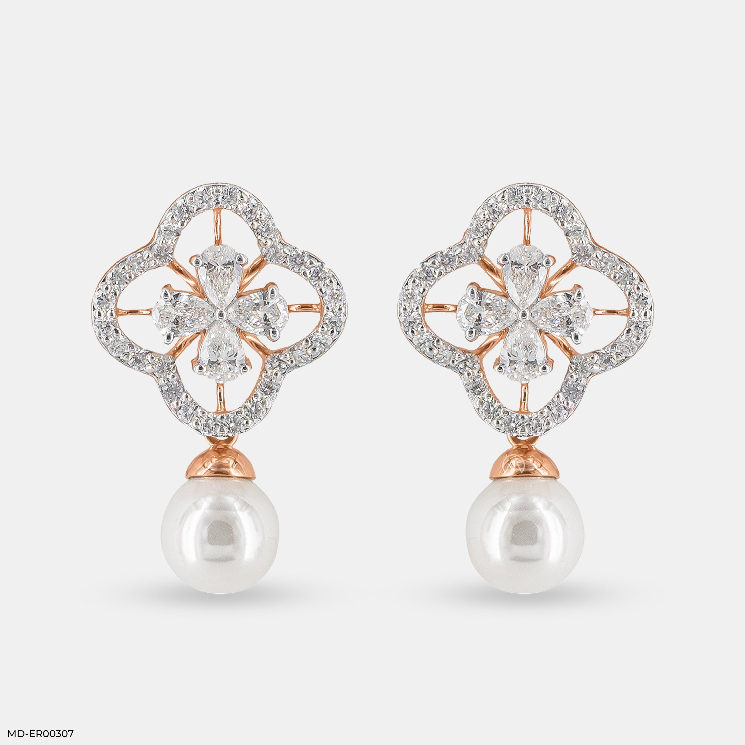 1 Carat Glamming Pearl Lab Diamond Earrings
