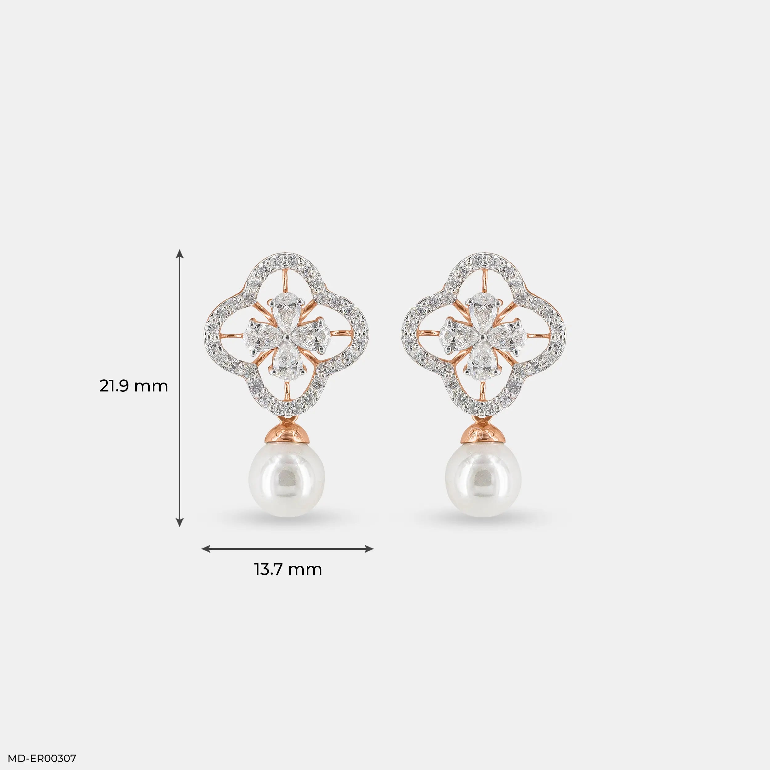 1 Carat Glamming Pearl Lab Diamond Earrings