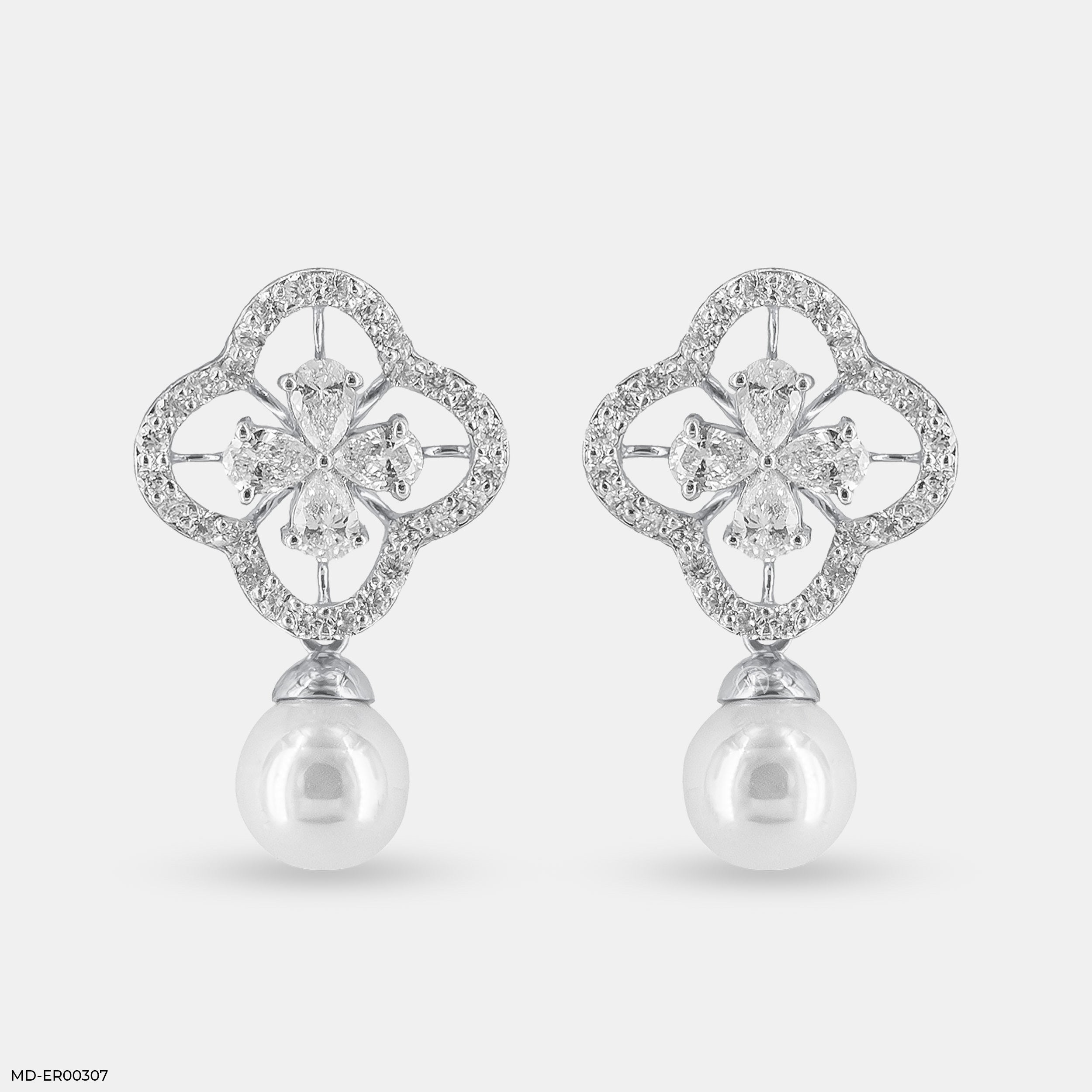 1 Carat Glamming Pearl Lab Diamond Earrings