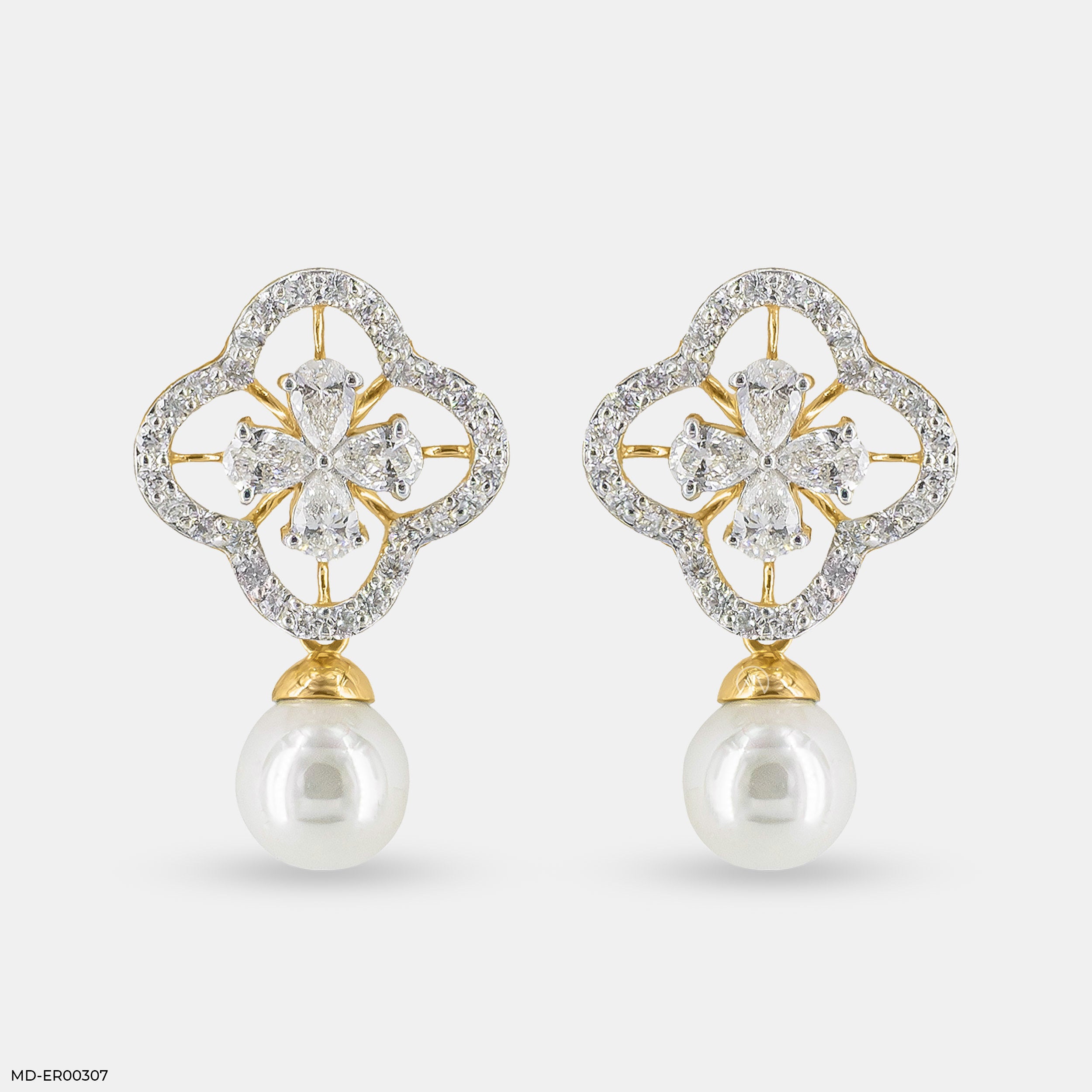 1 Carat Glamming Pearl Lab Diamond Earrings