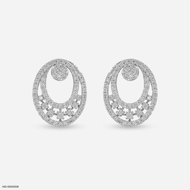 Astral Cluster Diamond Earrings 9K Rose Gold