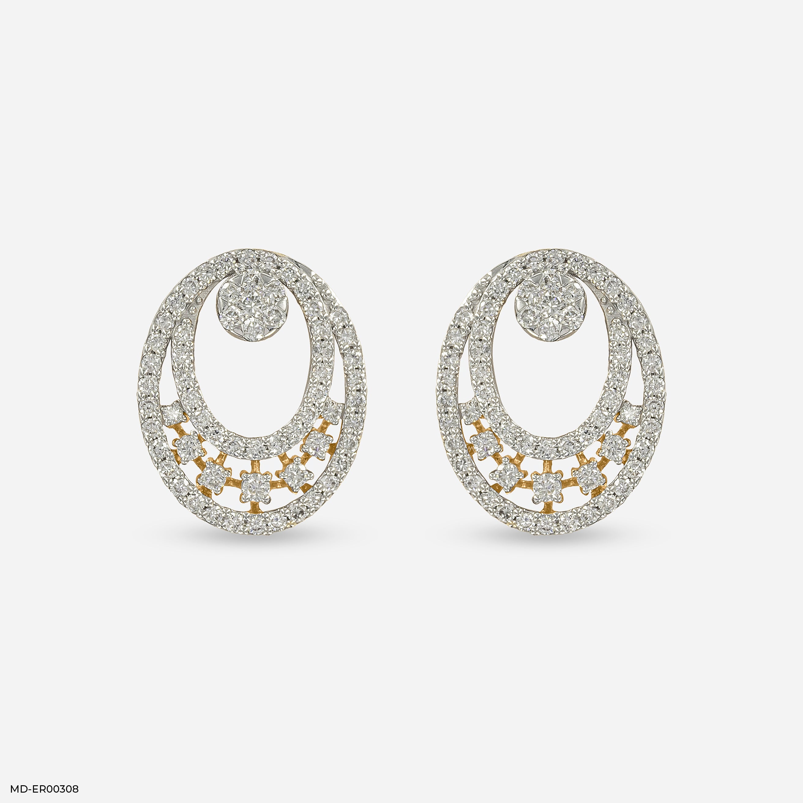 Astral Cluster Diamond Earrings 14K Yellow Gold