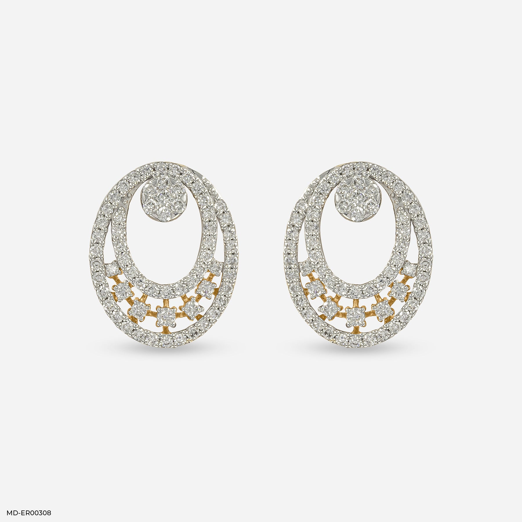Astral Cluster Diamond Earrings 9K Yellow Gold