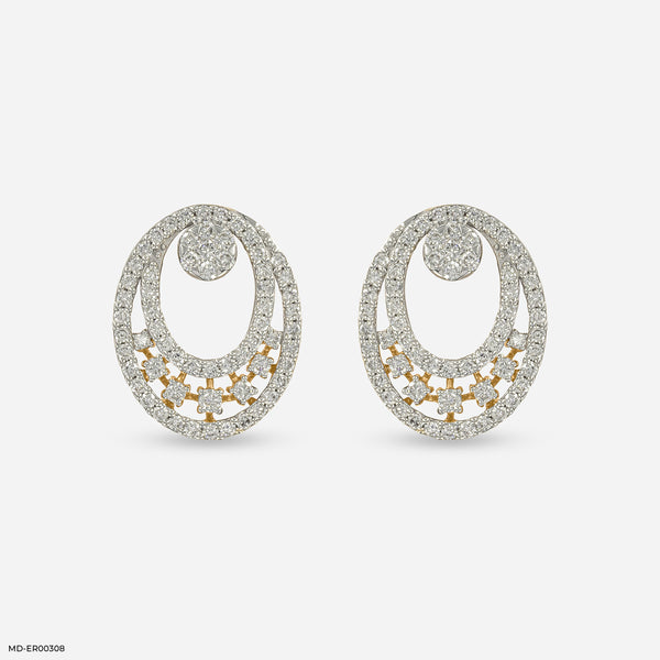 Astral Cluster Diamond Earrings 9K Yellow Gold