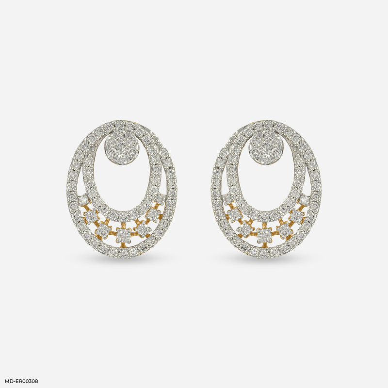 Astral Cluster Diamond Earrings 9K Rose Gold