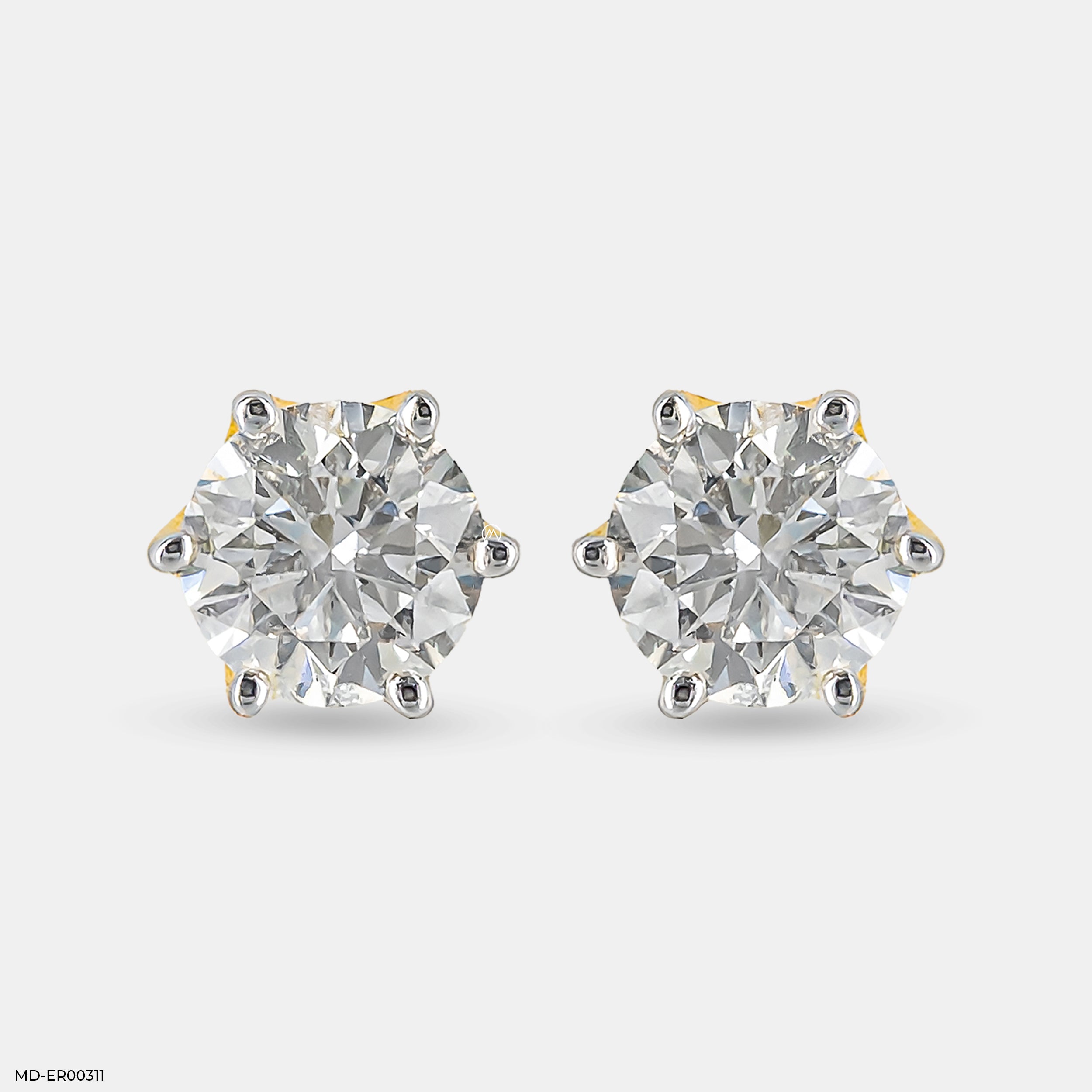 2 Carat Round Classic Solitaire Stub 9K Yellow Gold