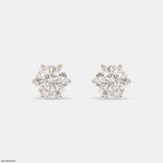 3 Carat Round Brilliant-Cut Stud Earrings 9K Yellow Gold