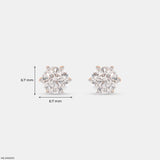 2 Carat Round Brilliant Lab Diamond Solitaire studs Earrings 14K Rose Gold
